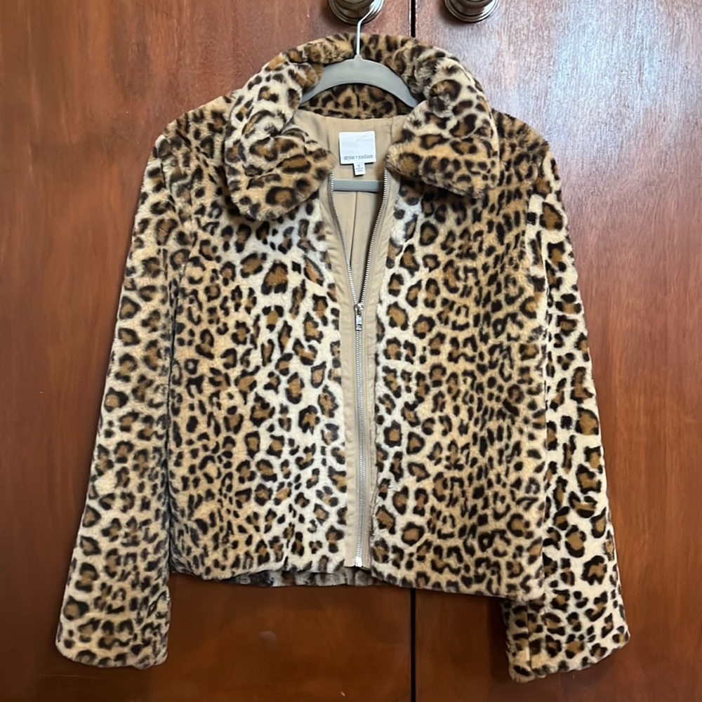 Cheetah feux fur jacket